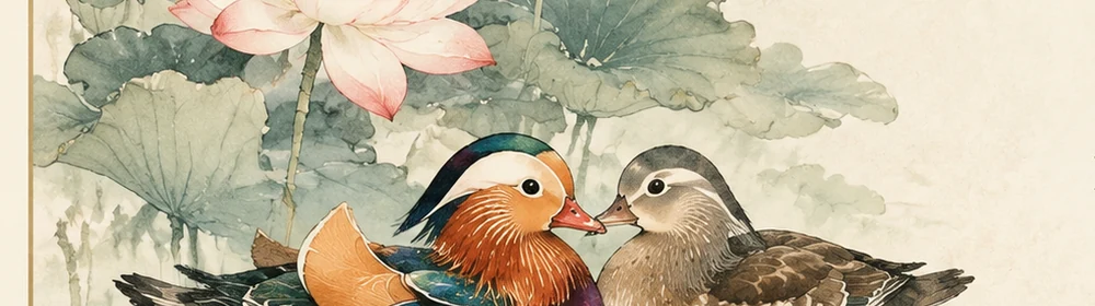 Cherry blossoms and cranes, symbolizing love and harmony